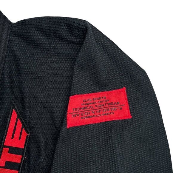 Elite Sports Youth Core Black Brazilian Jiu Jitsu BJJ Gi Jacket - Picture 7 of 14